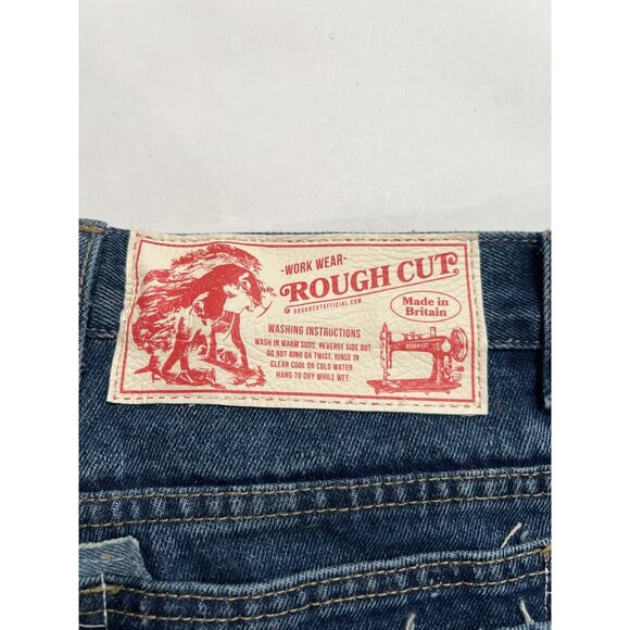 Rough Cut Jigsaw Puzzle Patchwork Jeans in Blue Patchwork Denims - Picture 3 of 3